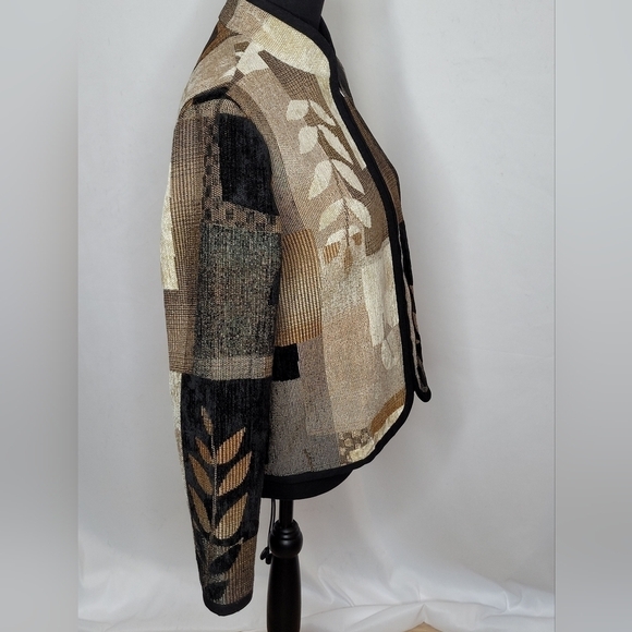 Coldwater Creek Full Zip Ribbed Mock Neck Cropped Fall Jacket/Blazer - Size PS - Picture 2 of 5